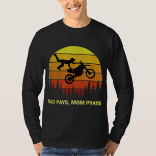 T-shirt Drôle Motocross Idée Pour Parent Papa Maman Fils D