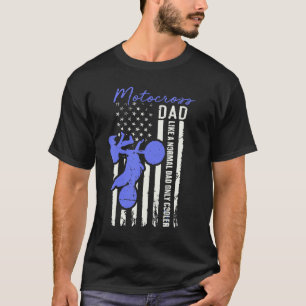 T-shirt Drôle Motocross Papa Américain Drapeau Glacière Di