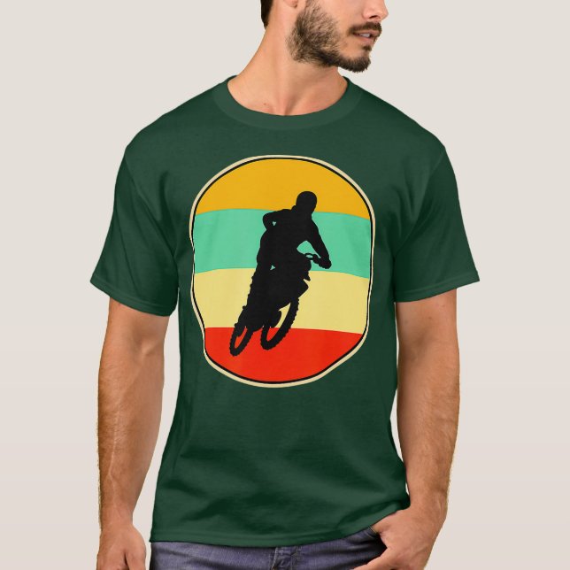 T-shirt Drôle Motocross Retro Vintage Player Cadeau (Devant)