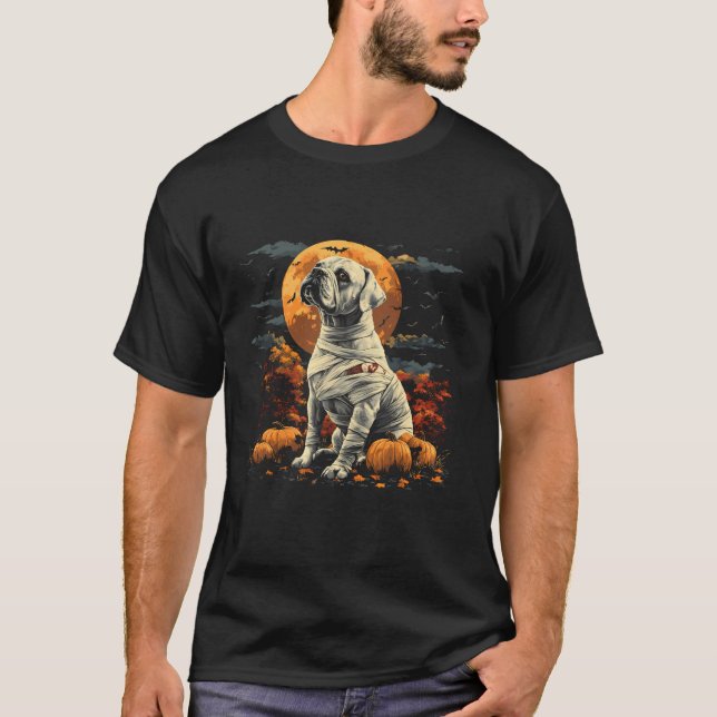 T-shirt Drôle Mummy Boxer Citrouille Effrayant Halloween C (Devant)