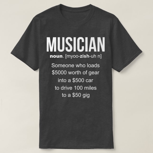 T-shirt Drôle Musicien Définition Cadeau (Design devant)