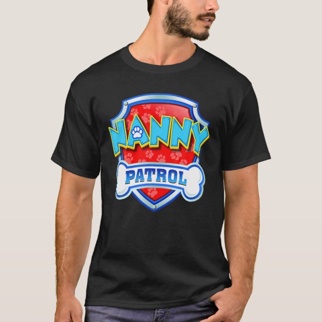 T-shirt Drôle Nanny Patrol Chien Maman, Papa Pour Hommes F (Devant)