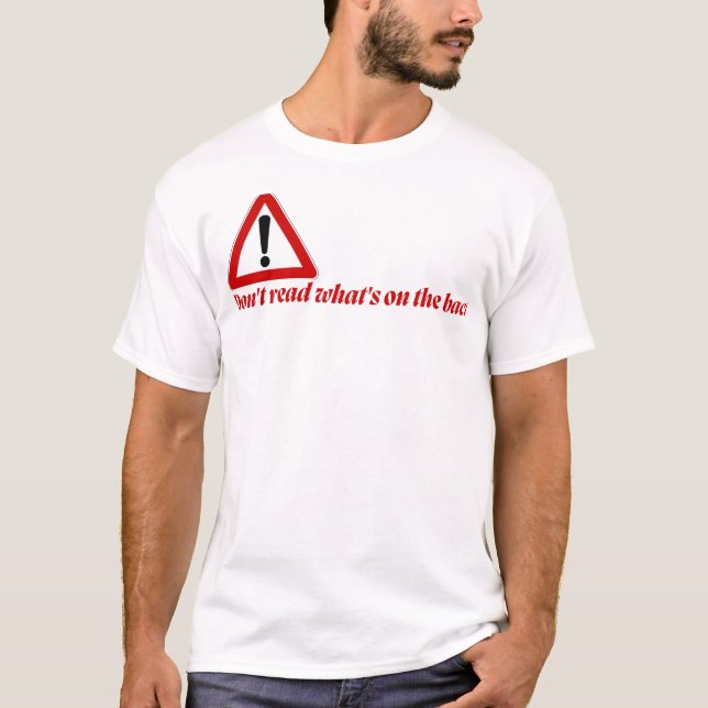 T-Shirt Drôle 'Ne Lis Pas le Dos' (Devant)