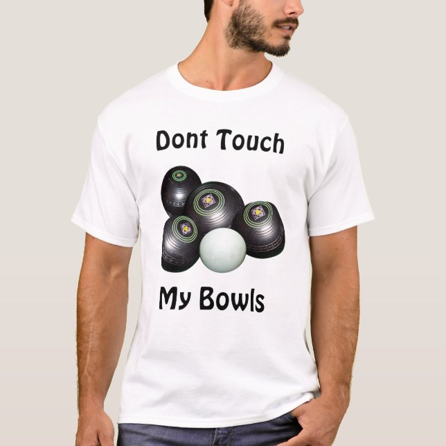 T-shirt Drôle Ne Touche Pas Mes Boules De Pelouse, (Devant)