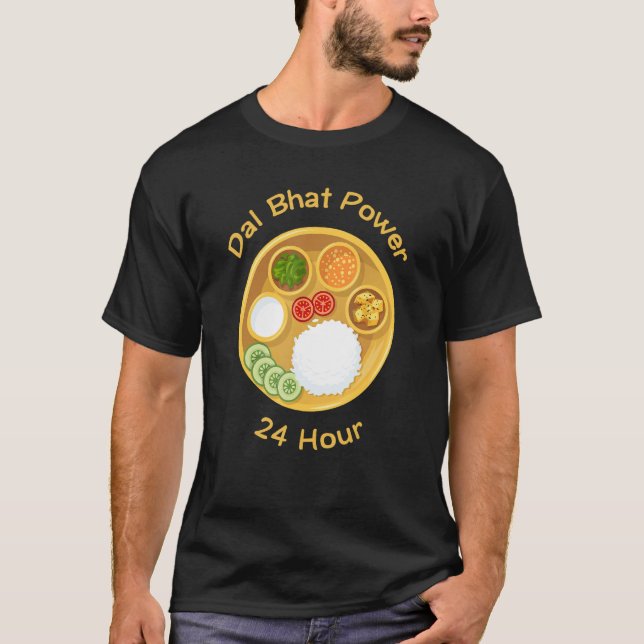 T-shirt Drôle Népalais Dit Dal Bhat Power 24 Heures (Devant)