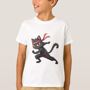 T-shirt Drôle Ninja Cat dessin graphique avec mignon M