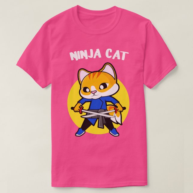 T-shirt Drôle Ninja Chat Chats Lover Cadeau (Design devant)