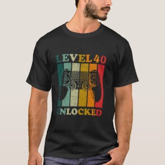 T-shirt Drôle niveau 40 Cadeaux déverrouillés Hommes Anniv