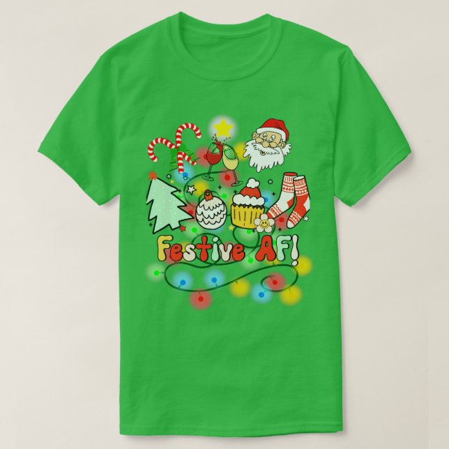 T-shirt Drôle Noël Af (Design devant)