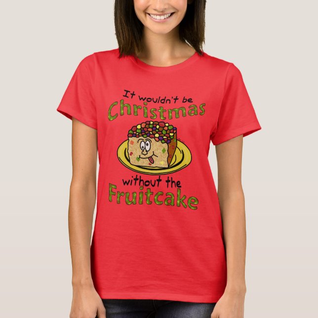 T-shirt Drôle Noël Cartoon Fruitcake (Devant)