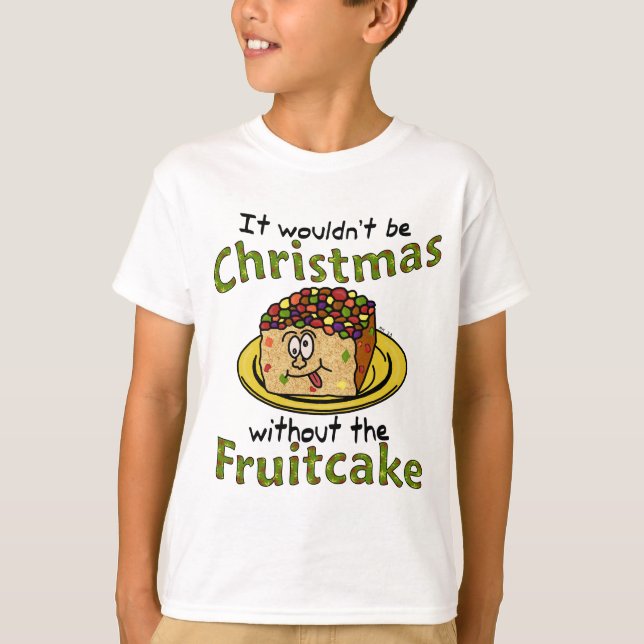 T-shirt Drôle Noël Cartoon Fruitcake (Devant)