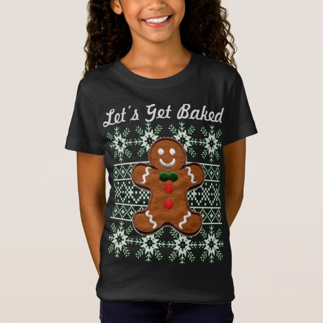 T-Shirt Drôle Noël Cookie Gingerbread Homme Let's Get B (Devant)