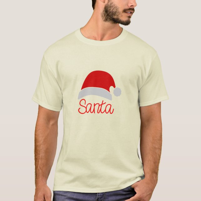 T-shirt Drôle Noël Couple Correspondant M. Santa Hat (Devant)