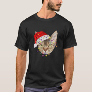 T-shirt Drôle Noël Devon Rex Noël Lumière Visage adora