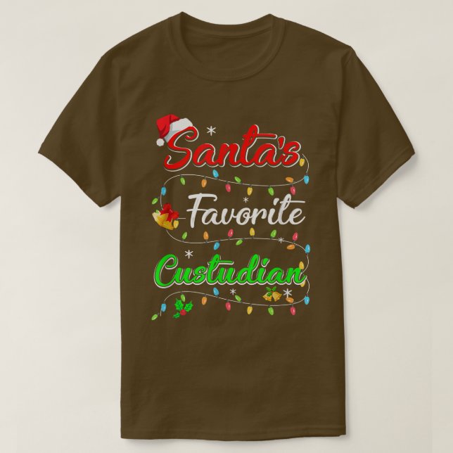 T-shirt Drôle Noël Père Noël Favori Gardien T- (Design devant)