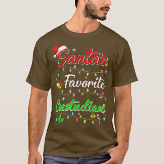 T-shirt Drôle Noël Père Noël Favori Gardien T-