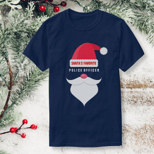 T-shirt Drôle Noël Père Noël Favori Officier de police