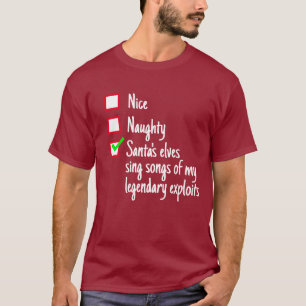 T-shirt Drôle Noël Père Noël la liste des vilains