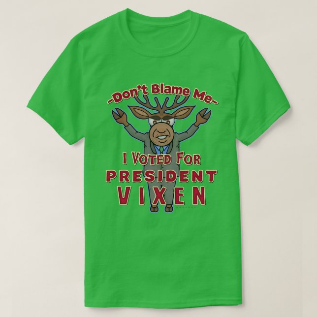 T-shirt Drôle Noël Reindeer Président Vixen Politique (Design devant)