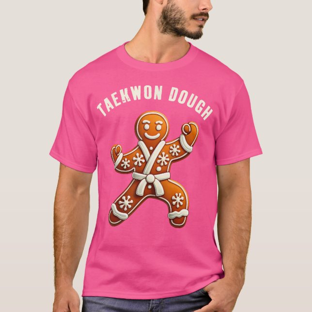 T-shirt Drôle Noël Taekwondo Gingerbread Homme Martial (Devant)