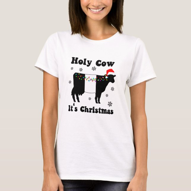 T-shirt Drôle Noël Vache Beltie Beltie Galloway cadeau T-- (Devant)