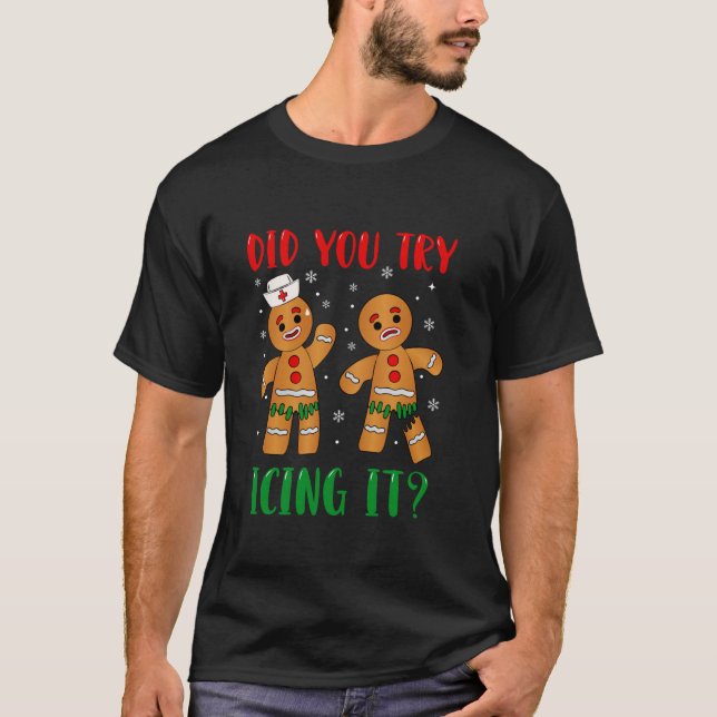T-shirt Drôle Nourriture De Noël Gingerbread Homme Avez-Vo (Devant)
