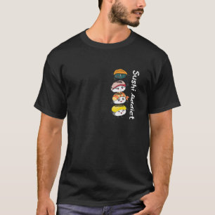 T-shirt Drôle Nourriture Japonaise Addicé Au Sushi 1