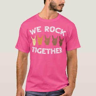 T-shirt Drôle Nous Rock Ensemble Rocker Squelette Main