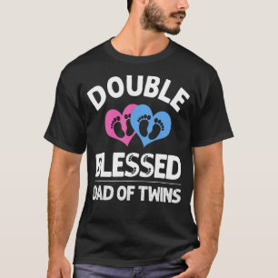 T-shirt Drôle Nouveau Papa Of Twins Cadeau Pour Hommes Pèr