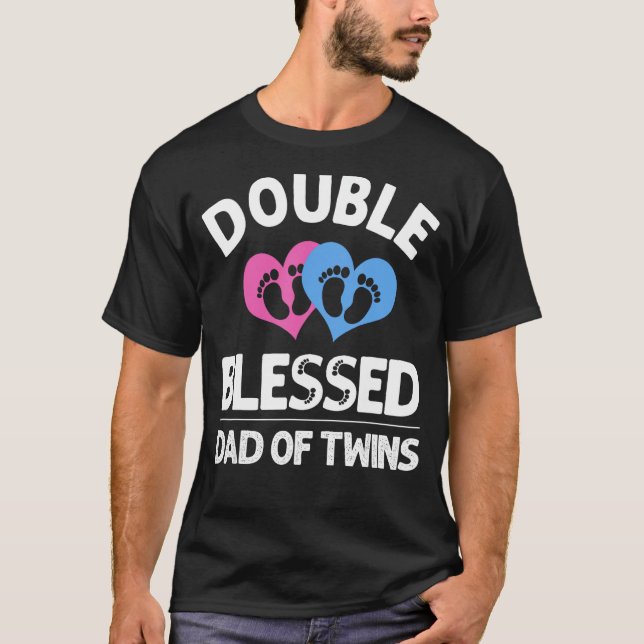T-shirt Drôle Nouveau Papa Of Twins Cadeau Pour Hommes Pèr (Devant)