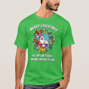T-shirt Drôle NOUVEAU VENT DE Noël AU LIEU DE CHARBON