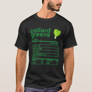 T-shirt Drôle Nutrition Fact Food, Collard Greens Thanksg