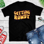 T-shirt Drôle Obtenir Rowdy Bachelorette Party T Chemise<br><div class="desc">Amusant Obtenir Rowdy Bachelorette Party T Chemise. Texte simple qui dit Obtenir Rowdy avec des lettres jaunes qui s'affiche vraiment sur un t-shirt noir. La tribu nuptiale va adorer ces t-shirts amusants pour une fête de filles.</div>