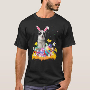 T-shirt Drôle Oeuf de Pâques Collie Chien de Pâques Dimanc