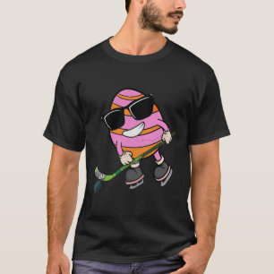 T-shirt Drôle Oeuf de Pâques Jouer Ice Hockey Sport Lover