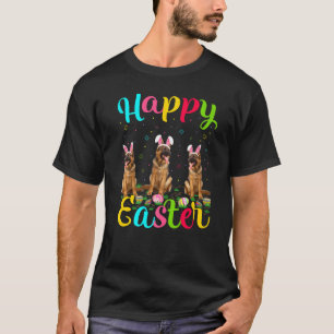 T-shirt Drôle Oeuf de Pâques lapin berger allemand Chien H