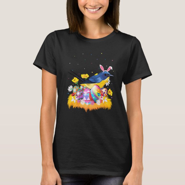 T-shirt Drôle OEuf de Pâques mignonne Oiseau bleu de l'Est (Devant)