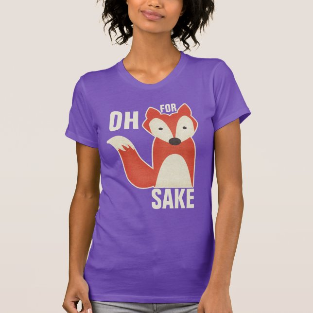 T-shirt Drôle oh, pour le pourpre de saké de Fox (Devant)