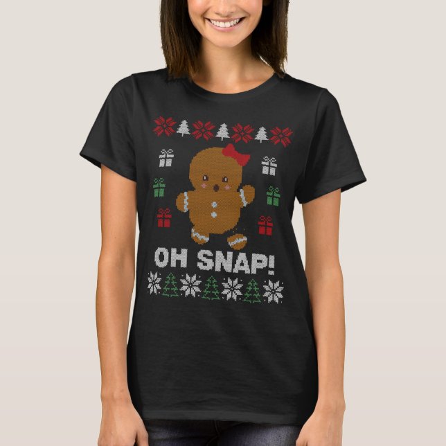 T-shirt Drôle Oh Snap ! Gingerbread Cookie Sweaters laides (Devant)