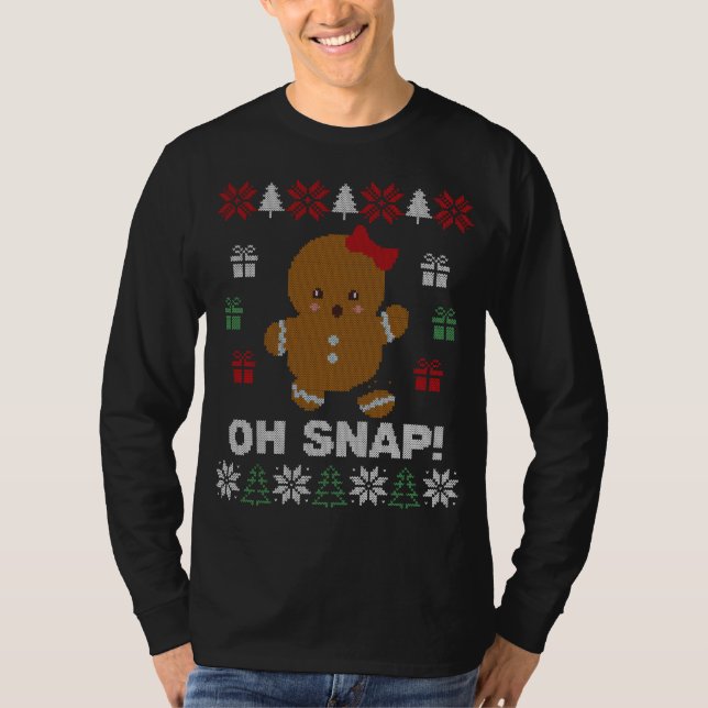 T-shirt Drôle Oh Snap ! Gingerbread Cookie Sweaters laides (Devant)