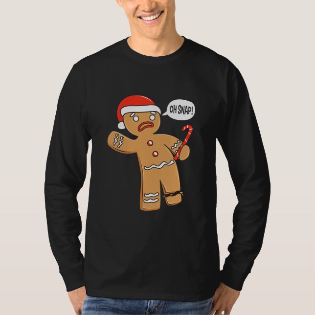 T-shirt Drôle Oh Snap Gingerbread Homme  (Devant)