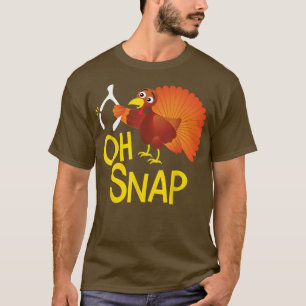 T-shirt Drôle Oh Snap Thanksgiving Turkey mignon Wishbone 