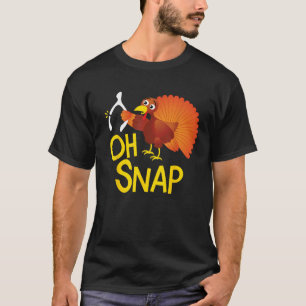 T-shirt Drôle Oh Snap Thanksgiving Turkey mignon Wishbone 