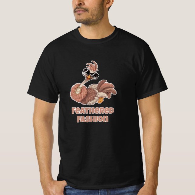 T-shirt Drôle Oiseaux sans vol : Ostrich Designs (Devant)
