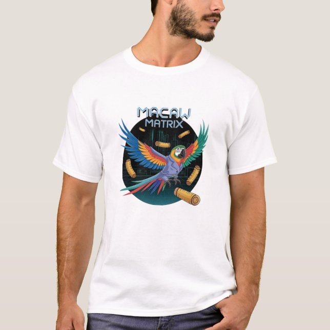 T-shirt Drôle oiseaux tropicaux : Macaw Designs (Devant)
