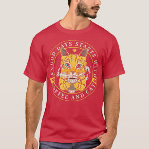 T-shirt Drôle Orange Cat Amoureux des chats Mug Funny Ora