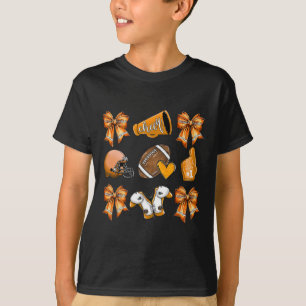 T-shirt Drôle Orange Cheer Coquette Football Maman Femmes 