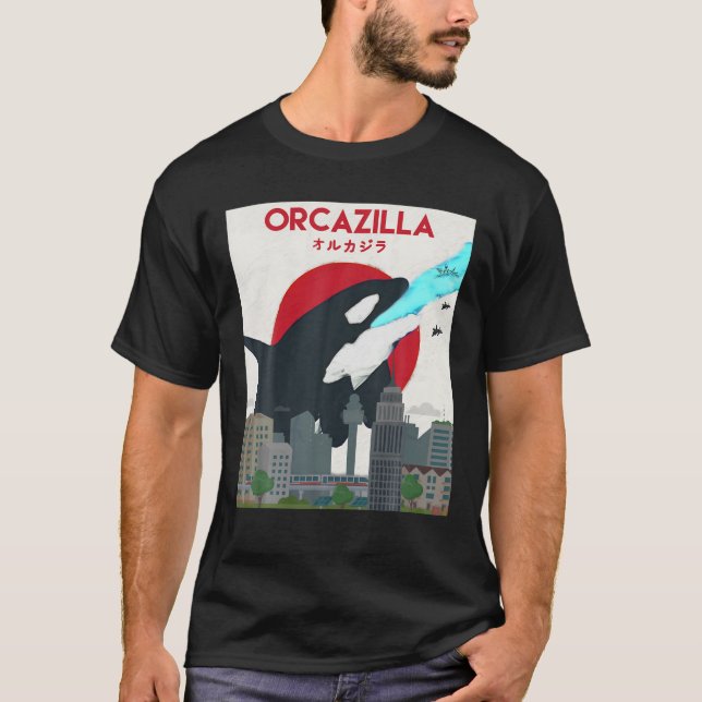T-shirt Drôle Orcazilla Killer Whale Cadeau Pour Les Amate (Devant)