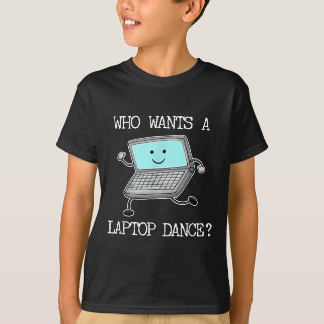 T-shirt Drôle Ordinateur portable Danse Danse Ordinateur P (Devant)