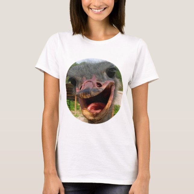 T-shirt Drôle Ostrich Bird Photo What's Up (Devant)